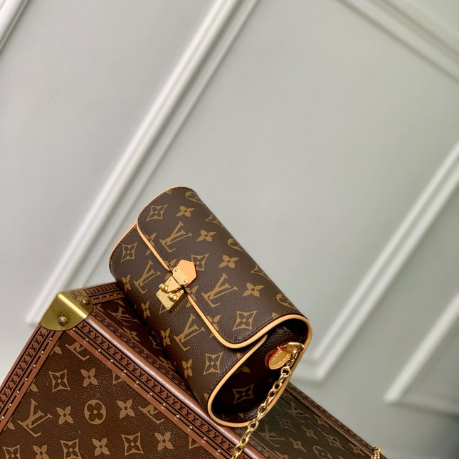 POCHETTE CAMILLE BAG 20 IN BROWN MONOGRAM COATED CANVAS