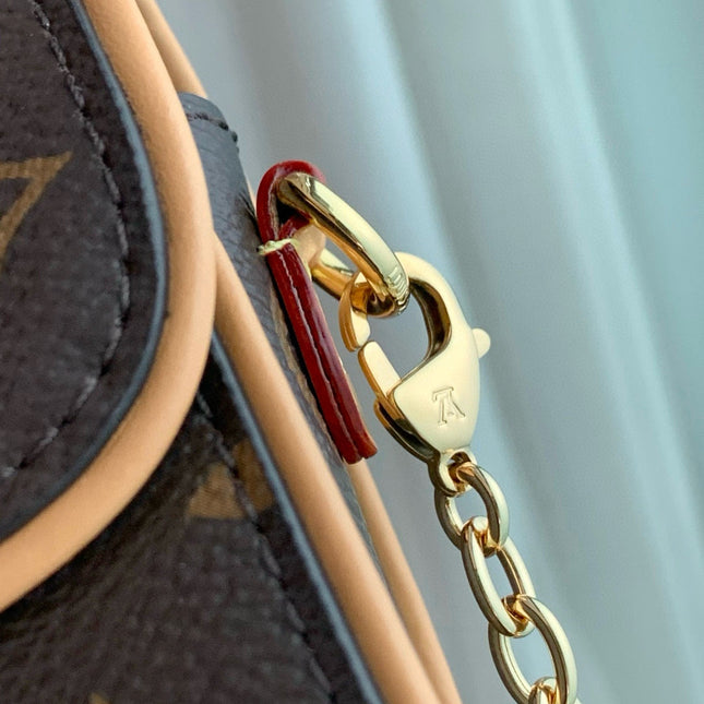 POCHETTE CAMILLE BAG 20 IN BROWN MONOGRAM COATED CANVAS