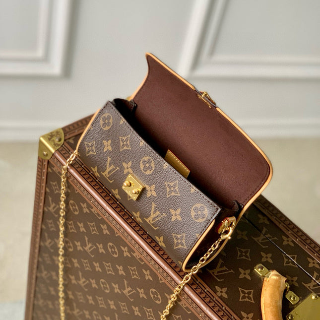 POCHETTE CAMILLE BAG 20 IN BROWN MONOGRAM COATED CANVAS