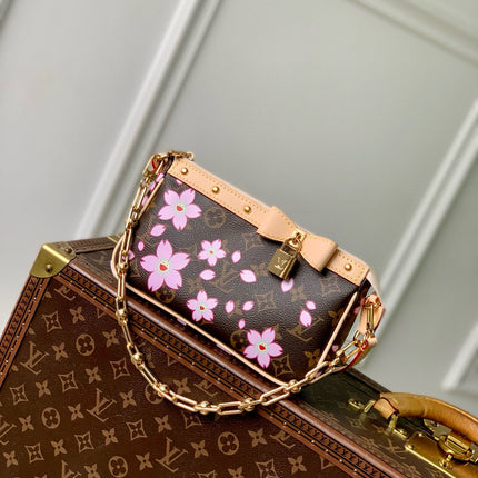 POCHETTE ACCESSOIRES BAG 22 IN SAKURA BROWN MONOGRAM COATED CANVAS