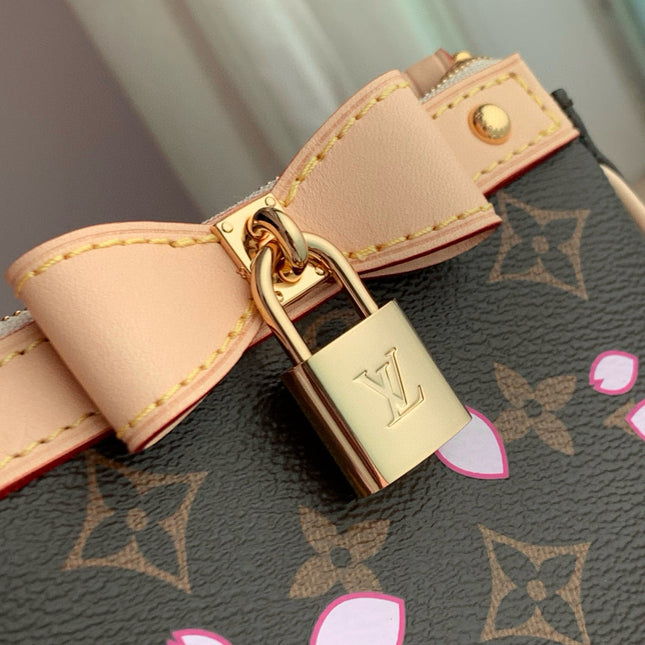 POCHETTE ACCESSOIRES BAG 22 IN SAKURA BROWN MONOGRAM COATED CANVAS