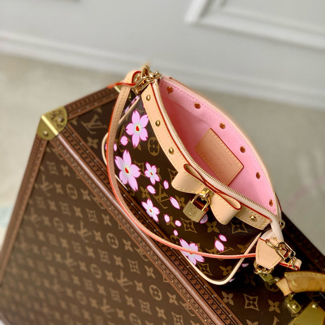 POCHETTE ACCESSOIRES BAG 22 IN SAKURA BROWN MONOGRAM COATED CANVAS