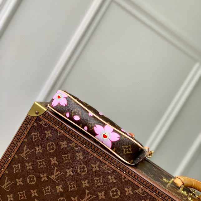 POCHETTE ACCESSOIRES BAG 22 IN SAKURA BROWN MONOGRAM COATED CANVAS