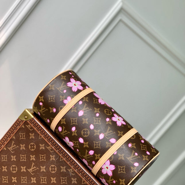 PAPILLON CHERRY BLOSSOM 27 IN SAKURA BROWN MONOGRAM COATED CANVAS