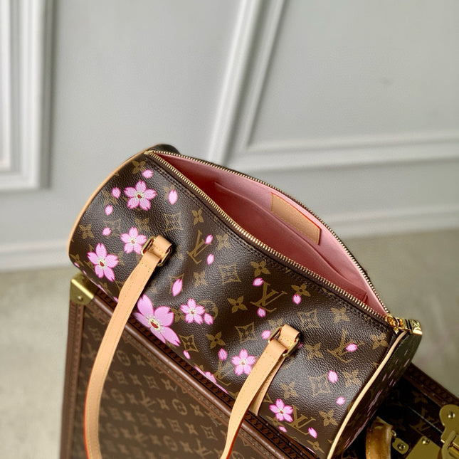 PAPILLON CHERRY BLOSSOM 27 IN SAKURA BROWN MONOGRAM COATED CANVAS