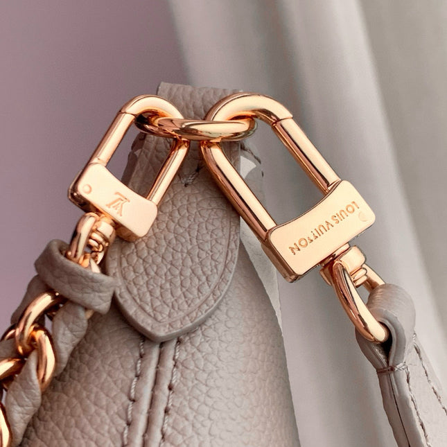 BOULOGNE 29 IN DOVE GRAY AND CREAM MONOGRAM EMPREINTE LEATHER GOLD HARDWARE