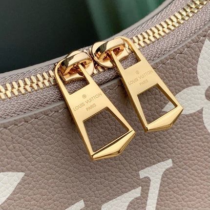 BOULOGNE 29 IN DOVE GRAY AND CREAM MONOGRAM EMPREINTE LEATHER GOLD HARDWARE
