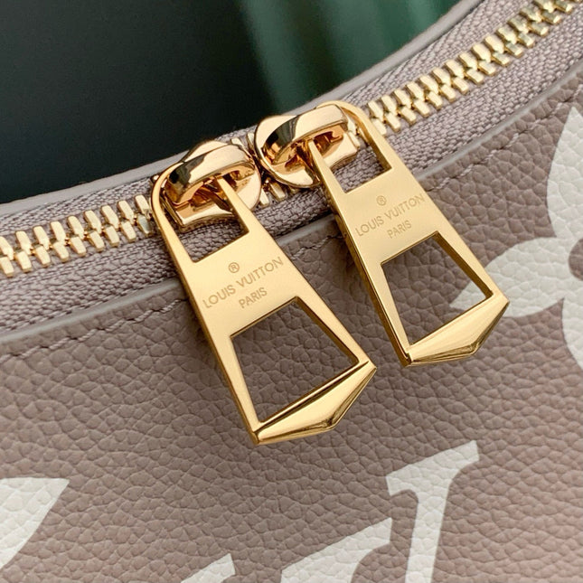 BOULOGNE 29 IN DOVE GRAY AND CREAM MONOGRAM EMPREINTE LEATHER GOLD HARDWARE