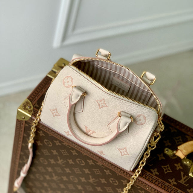 SPEEDY BANDOULIÈRE 20.5 IN LIGHT PINK MONOGRAM EMPREINTE CANVAS