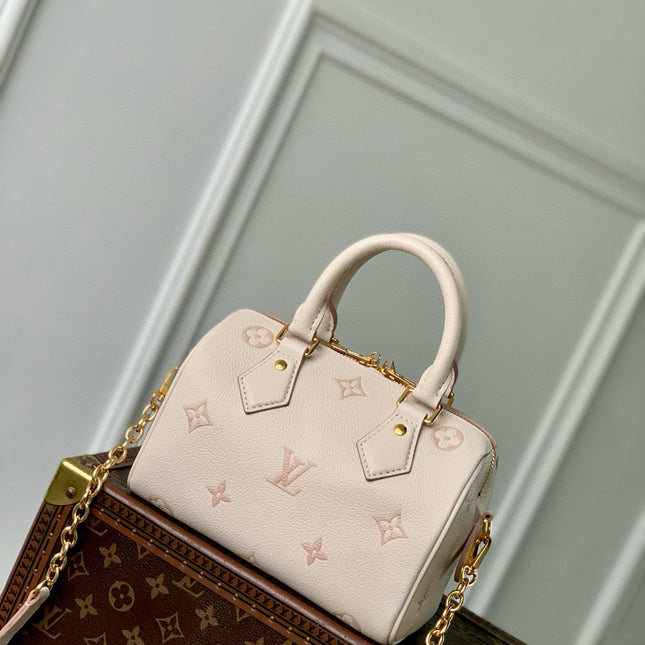 SPEEDY BANDOULIÈRE 20.5 IN LIGHT PINK MONOGRAM EMPREINTE CANVAS