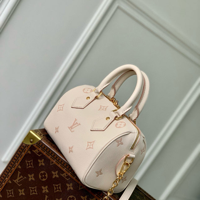 SPEEDY BANDOULIÈRE 20.5 IN LIGHT PINK MONOGRAM EMPREINTE CANVAS