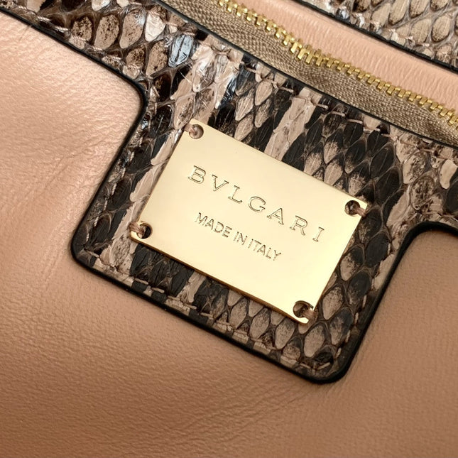 HANDBAG 25 IN GREY SHINY PYTHON LEATHER