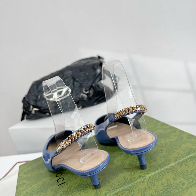 GG SIGNORIA 45 SLINGBACK PUMP CERULEAN LAMBSKIN