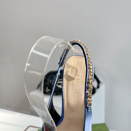 GG SIGNORIA 45 SLINGBACK PUMP CERULEAN LAMBSKIN