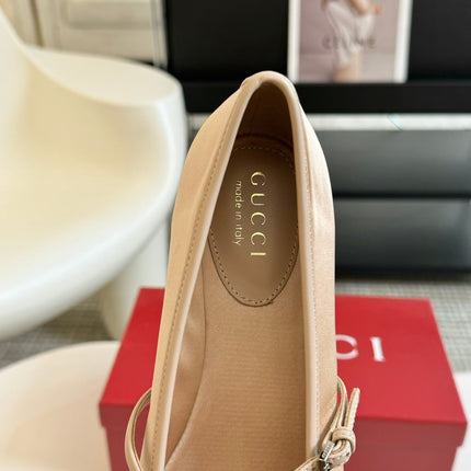 GG BALLET FLAT CREAM SILK