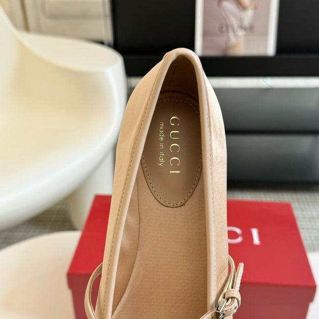 GG BALLET FLAT CREAM SILK