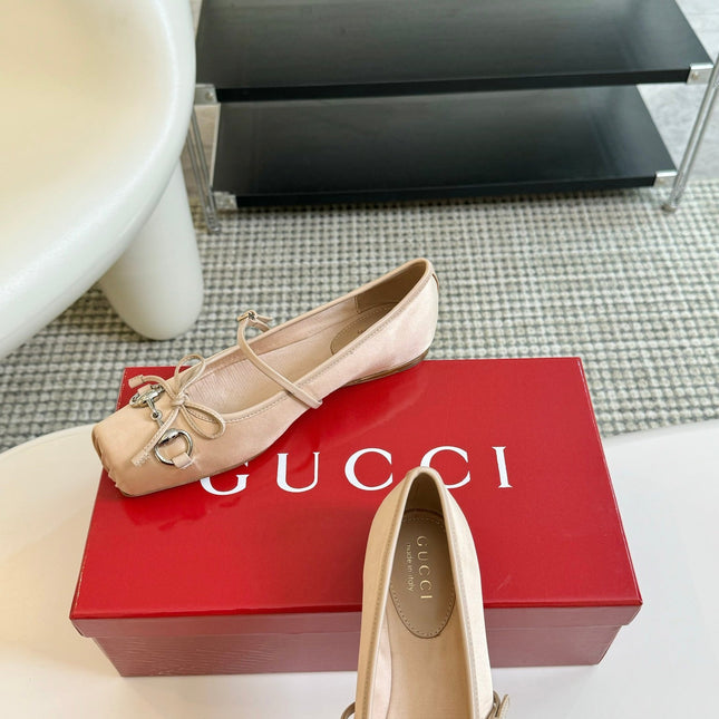 GG BALLET FLAT CREAM SILK