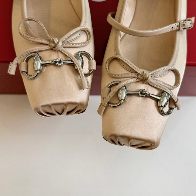GG BALLET FLAT CREAM SILK