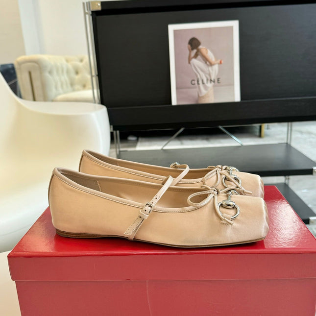 GG BALLET FLAT CREAM SILK