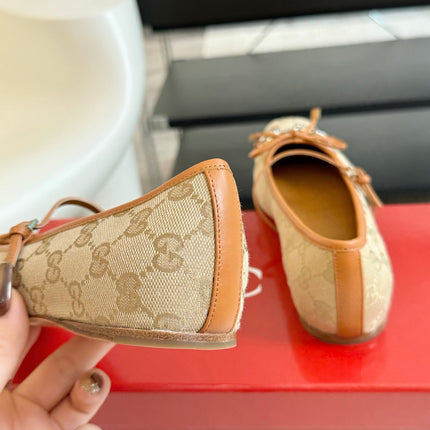 GG BALLET FLAT TORTILLA FABRIC