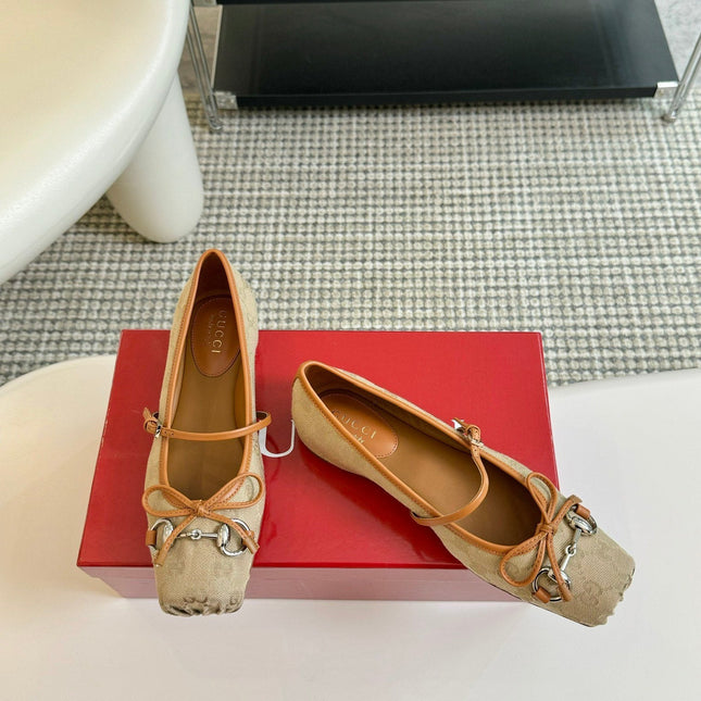 GG BALLET FLAT TORTILLA FABRIC