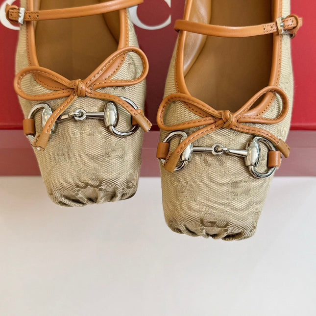 GG BALLET FLAT TORTILLA FABRIC