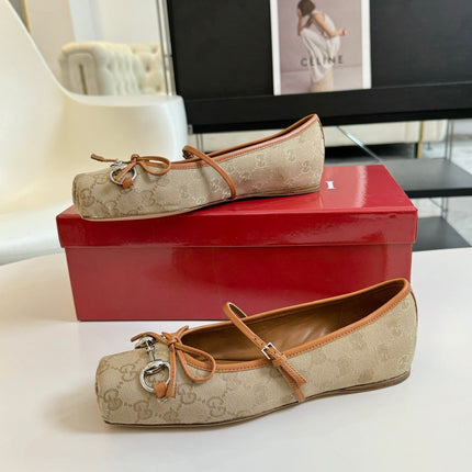 GG BALLET FLAT TORTILLA FABRIC