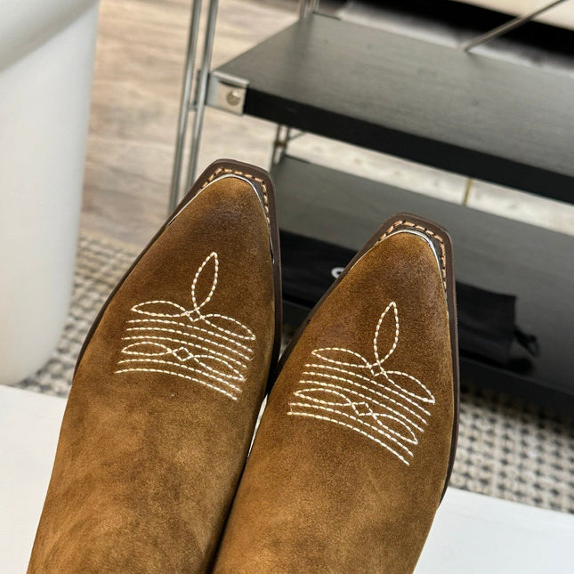 ANKLE BOOTS 45 MM IN MOCHA BROWN SUEDE