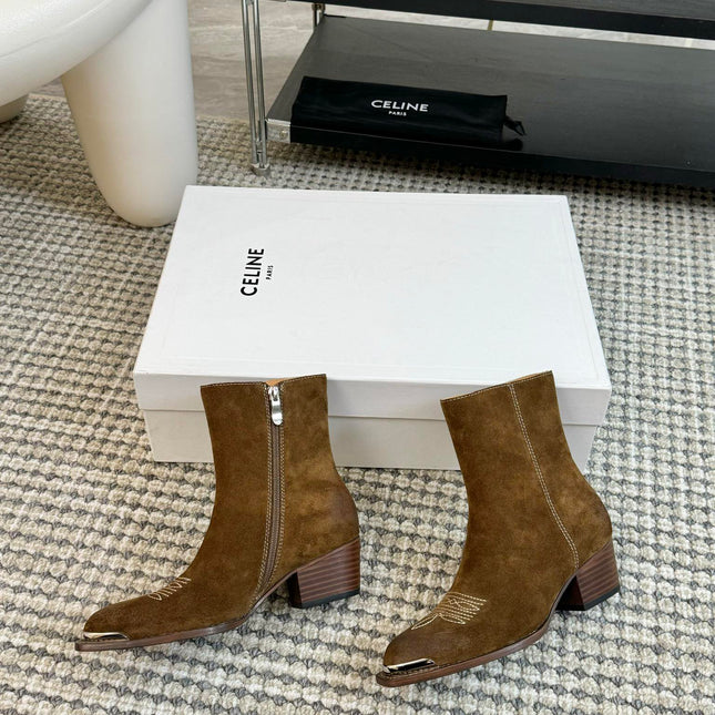 ANKLE BOOTS 45 MM IN MOCHA BROWN SUEDE