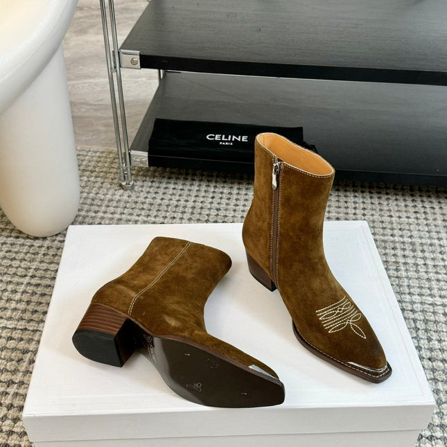 ANKLE BOOTS 45 MM IN MOCHA BROWN SUEDE