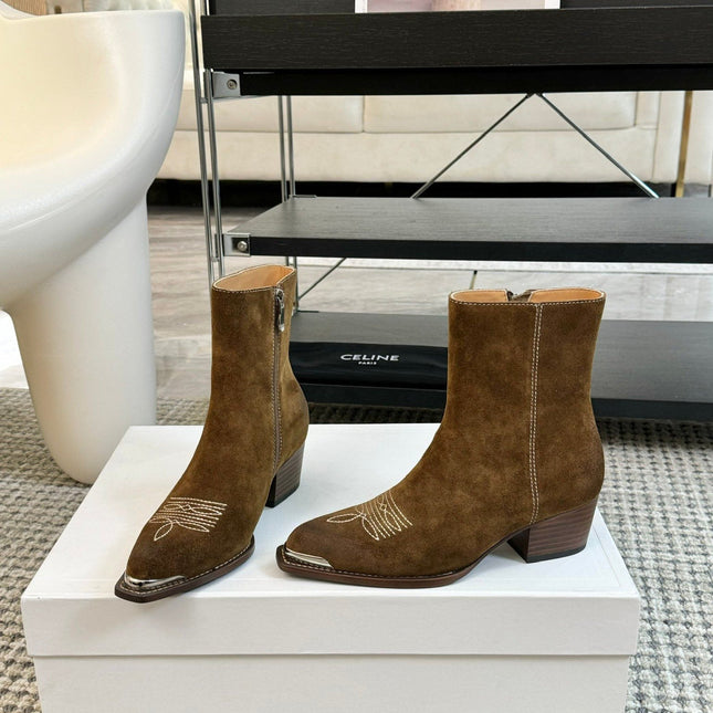 ANKLE BOOTS 45 MM IN MOCHA BROWN SUEDE