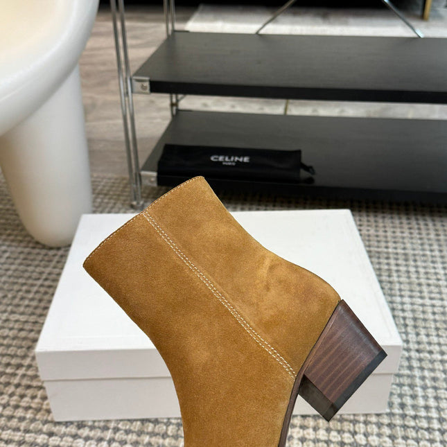 ANKLE BOOTS 45 MM IN PEANUT BROWN SUEDE