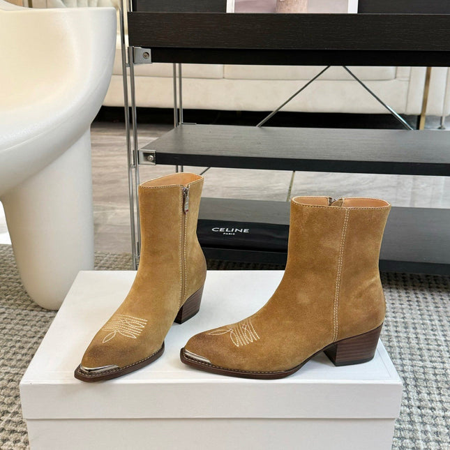 ANKLE BOOTS 45 MM IN PEANUT BROWN SUEDE