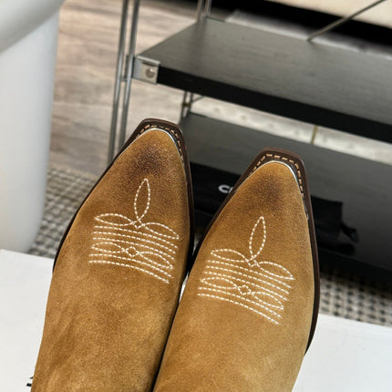 ANKLE BOOTS 45 MM IN PEANUT BROWN SUEDE
