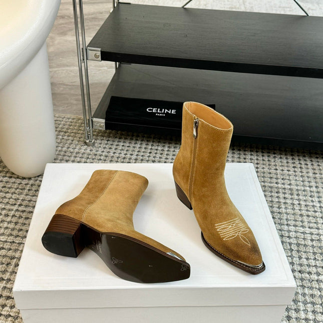 ANKLE BOOTS 45 MM IN PEANUT BROWN SUEDE