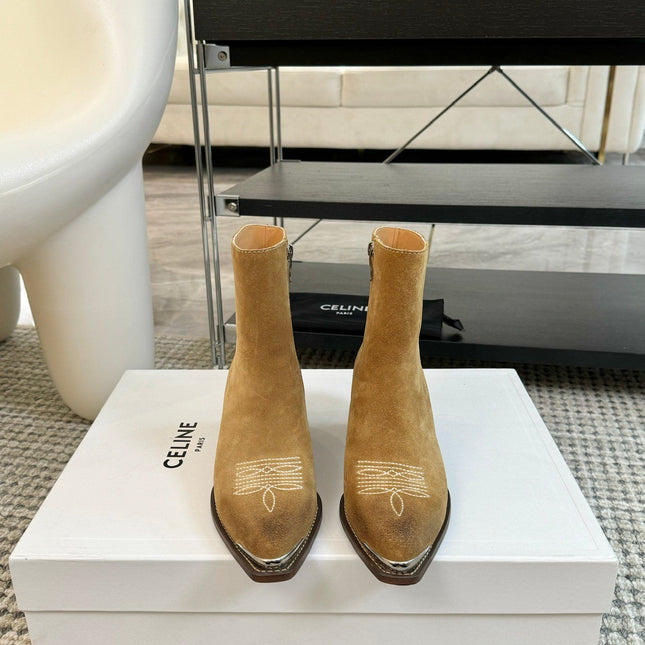 ANKLE BOOTS 45 MM IN PEANUT BROWN SUEDE