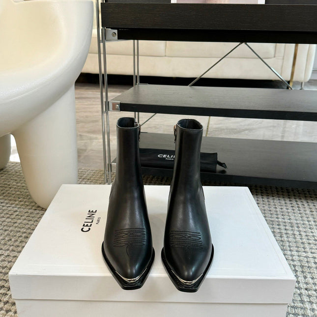 ANKLE BOOTS 45 MM IN BLACK CALFSKIN