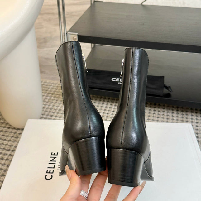 ANKLE BOOTS 45 MM IN BLACK CALFSKIN
