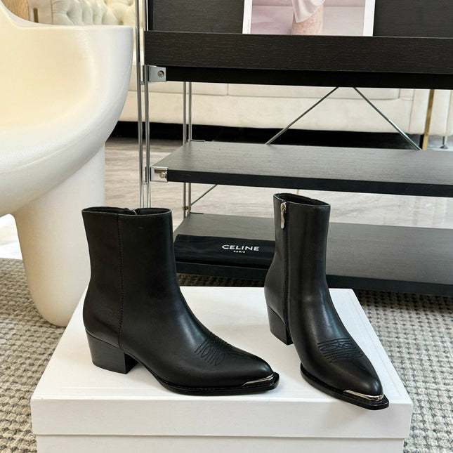 ANKLE BOOTS 45 MM IN BLACK CALFSKIN