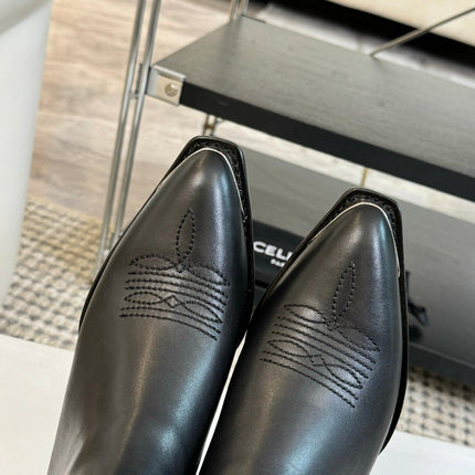 ANKLE BOOTS 45 MM IN BLACK CALFSKIN