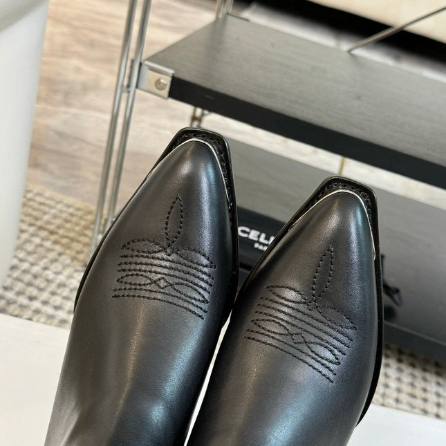 ANKLE BOOTS 45 MM IN BLACK CALFSKIN