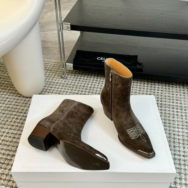 ANKLE BOOTS 45 MM IN MOCHA BROWN SUEDE