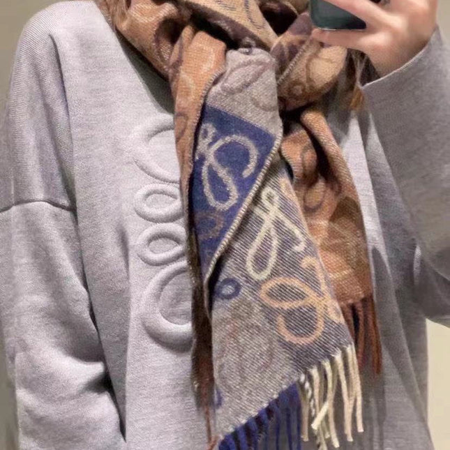 SCARF 200 CM IN COLORFUL WOOL AND CASHMERE 413567