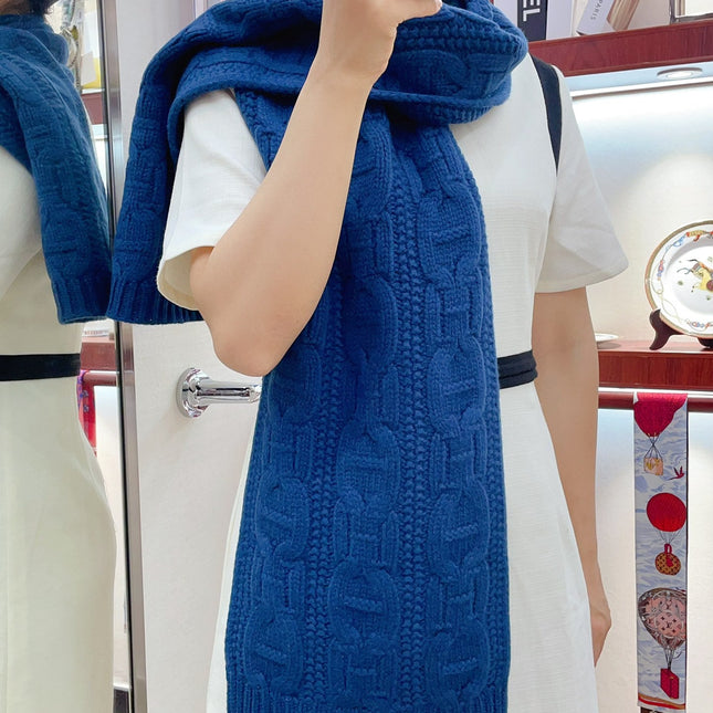 FAUBOURG MUFFLER 170 CM IN COBALT BLUE CASHMERE