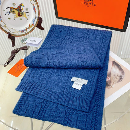 FAUBOURG MUFFLER 170 CM IN COBALT BLUE CASHMERE