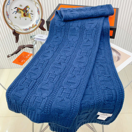 FAUBOURG MUFFLER 170 CM IN COBALT BLUE CASHMERE