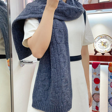 FAUBOURG MUFFLER 170 CM IN PEGEON BLUE CASHMERE