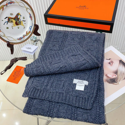 FAUBOURG MUFFLER 170 CM IN PEGEON BLUE CASHMERE