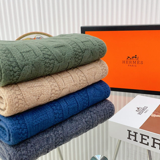 FAUBOURG MUFFLER 170 CM IN PEGEON BLUE CASHMERE