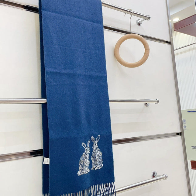 HARE WOOL CASHMERE SCARF 180 CM COBALT BLUE 376428